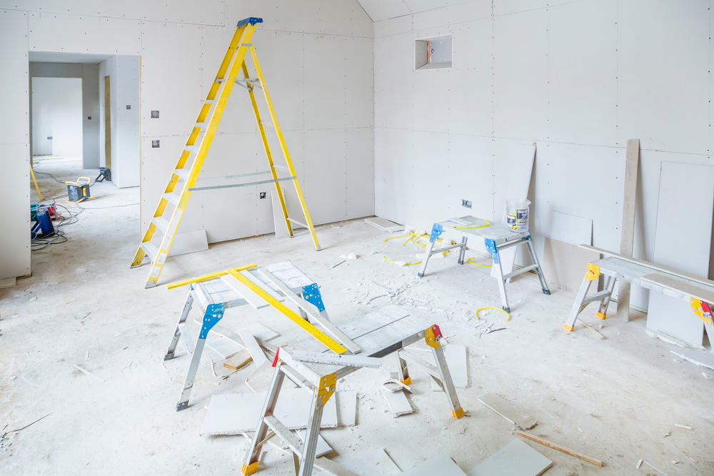 Gypsum,Plasterboard,Installation,In,A,Room,Interior,During,A,House Isolation à Péronne